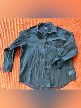 GAP Women’s Oversized, Sheer Button Up